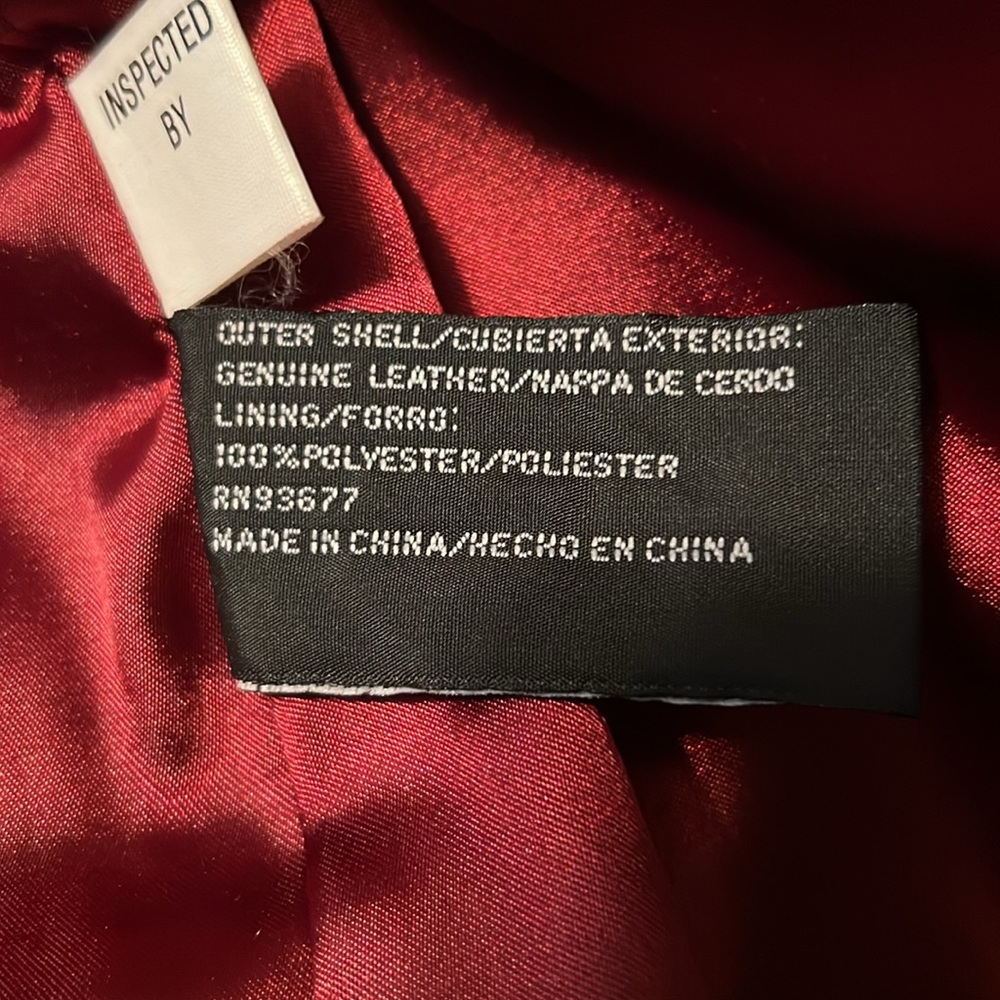 Jacqueline Ferrar wine colored full leather jacket with zipper front - Picture 4 of 5